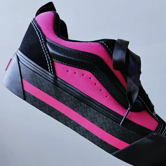 Vans Women's Knu Stack Suede Platform in Striking Combination Black / Fuchsia - Picture 5 of 12